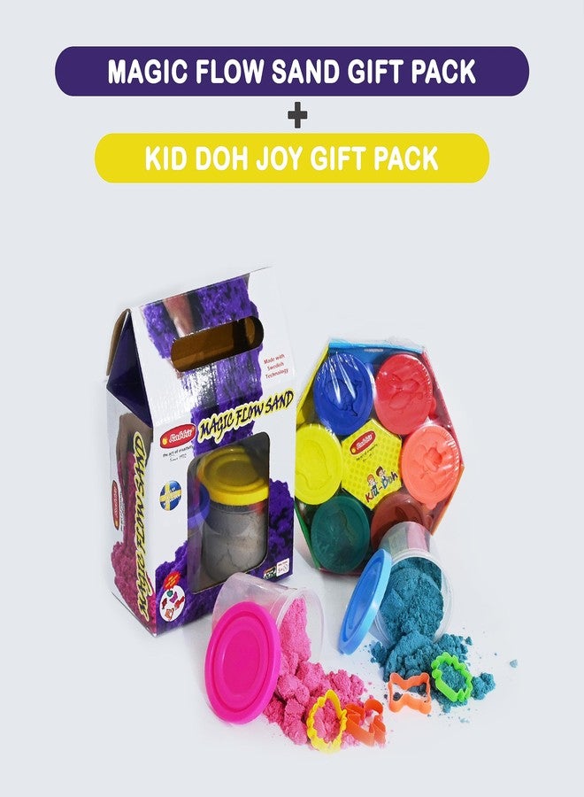 Rabbit Magic Flow Sand Gift Pack 500g + Kid Doh Happy Pack | Play Clay Set for Kids with Tools | Play Sand for Kid | Safe & Non Toxic | Clay Dough | Age 3+ - Image 2
